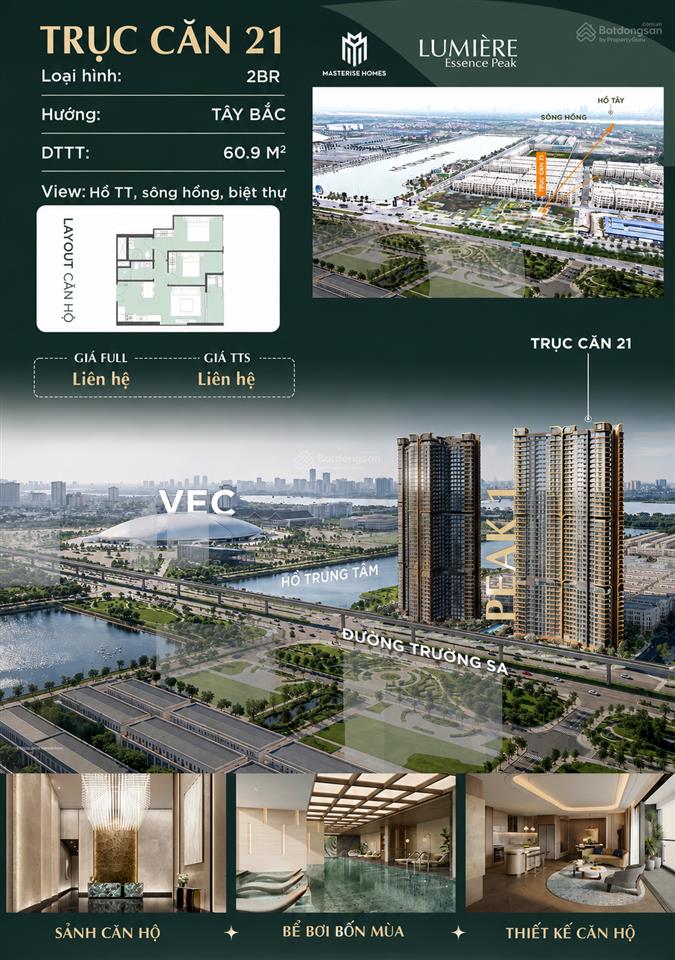 Sở hữu căn hộ view hồ trung tâm sông hồng biệt thự lumière essence peak