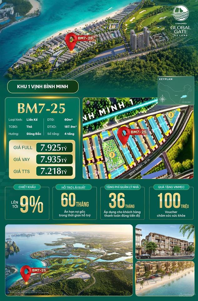 Sở hữu liền kề view biển  đón sóng tăng giá tại vinhomes global gate hạ long