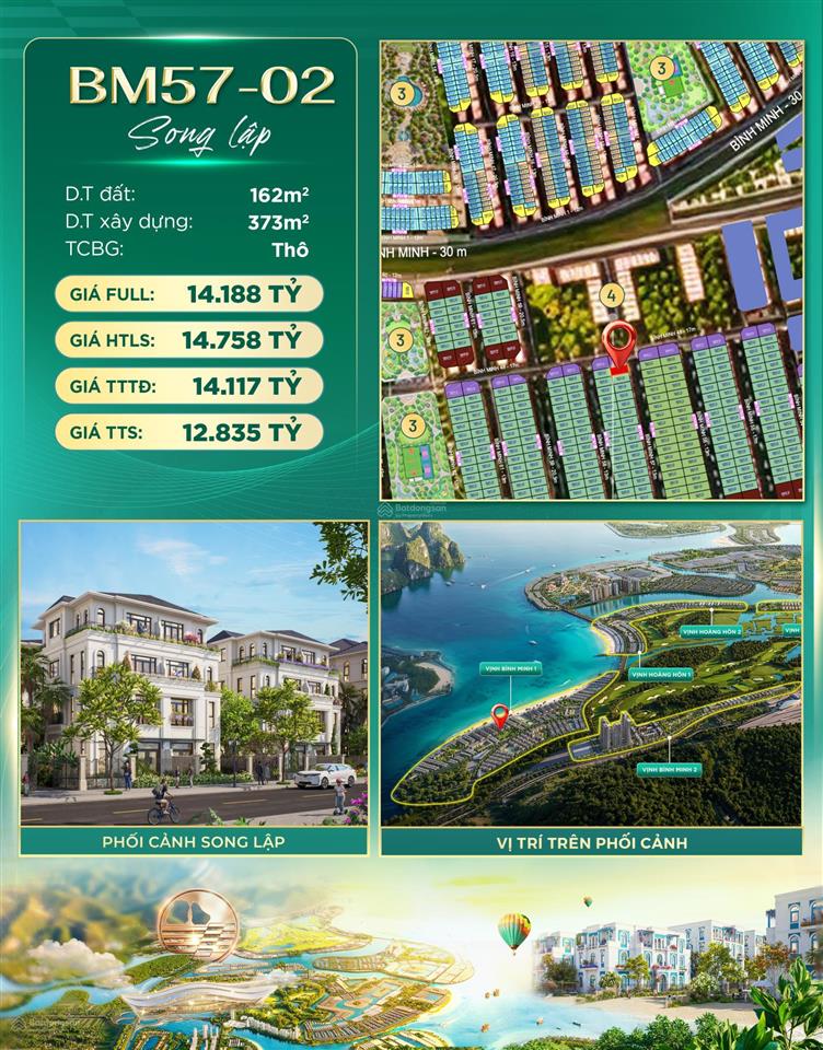 Siêu phẩm song lập bm5702 giá tốt hiếm có tại vinhomes global gate hạ long