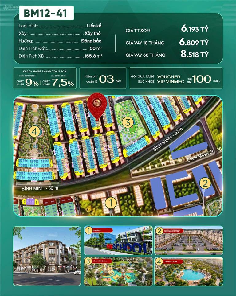 Hot deal liền kề bm1241 giá từ chỉ 6,193 tỷ