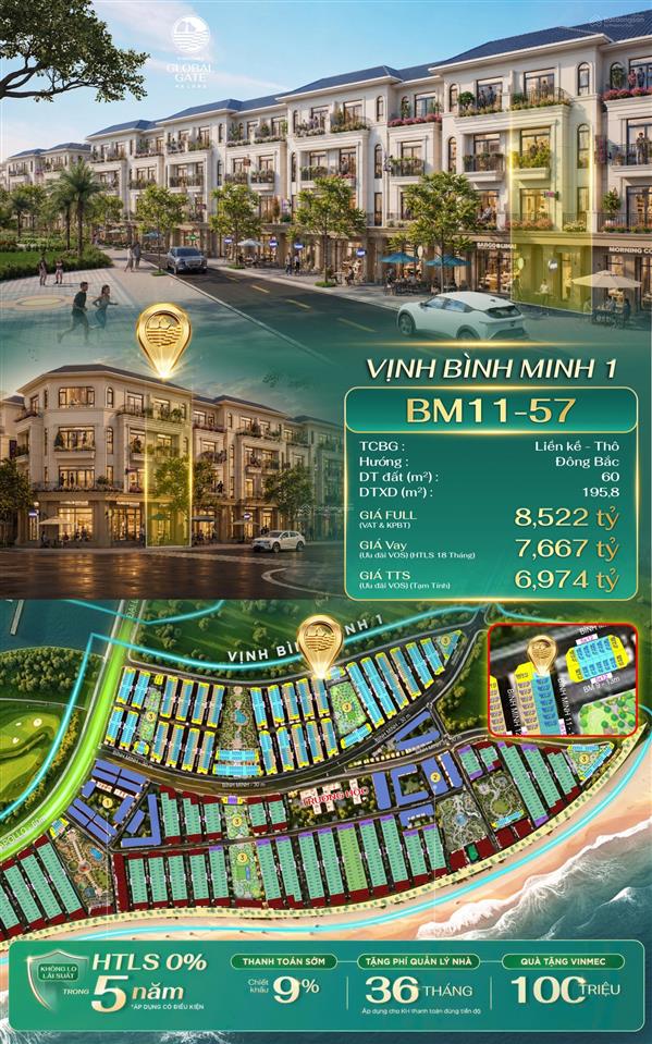 Siêu phẩm liền kề bm1157 vinhomes global gate hạ long