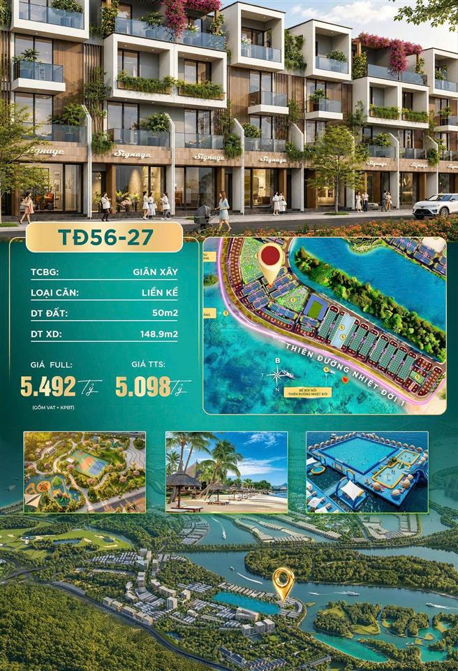 Siêu phẩm liền kề tđ5627 giá chỉ hơn 5 tỷ sở hữu ngay bđs nghỉ dưỡng biển