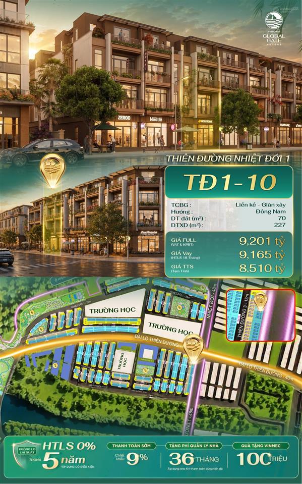 Hàng hiếm liền kề tđ110 trục đại lộ thiên đường, kế cận cụm trường học