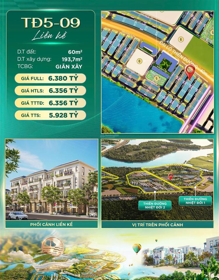 Hàng hiếm phân khu thiên đường nhiệt đới  liền kề tđ509