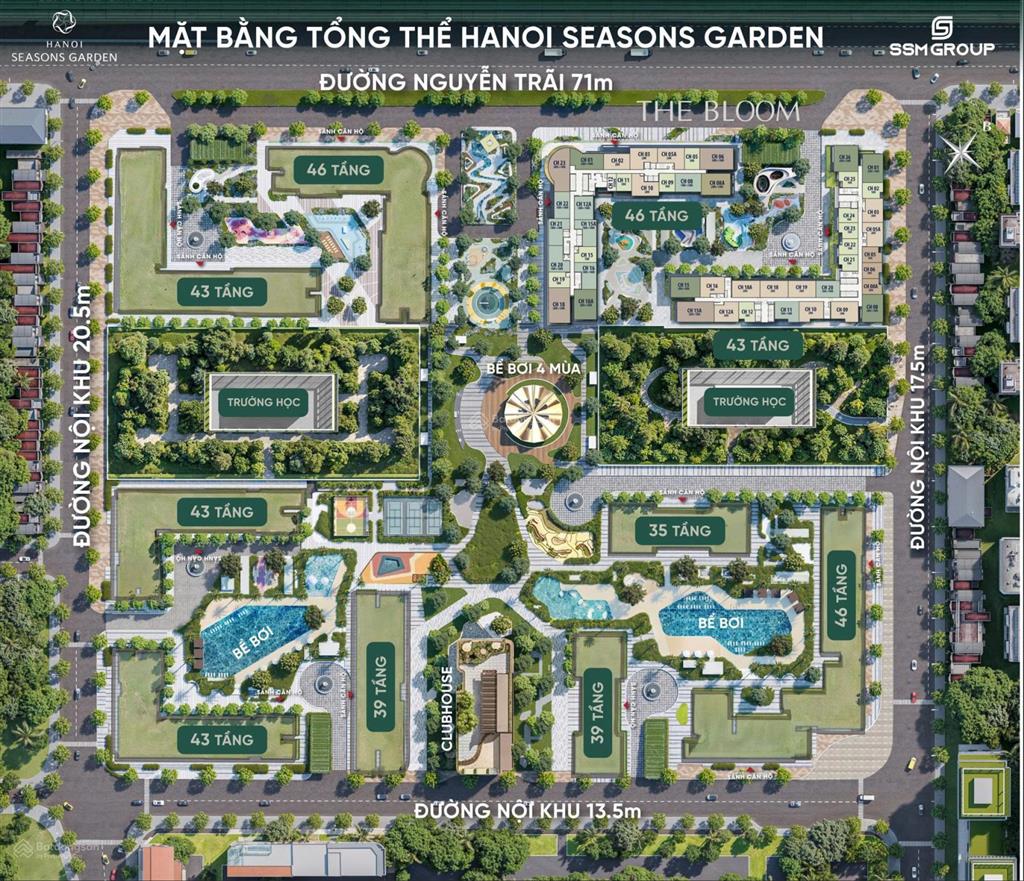 Bán quỹ căn 2 ngủ dự án hà nội seasons garden  nguyễn trãi, view thành phố, hướng mát