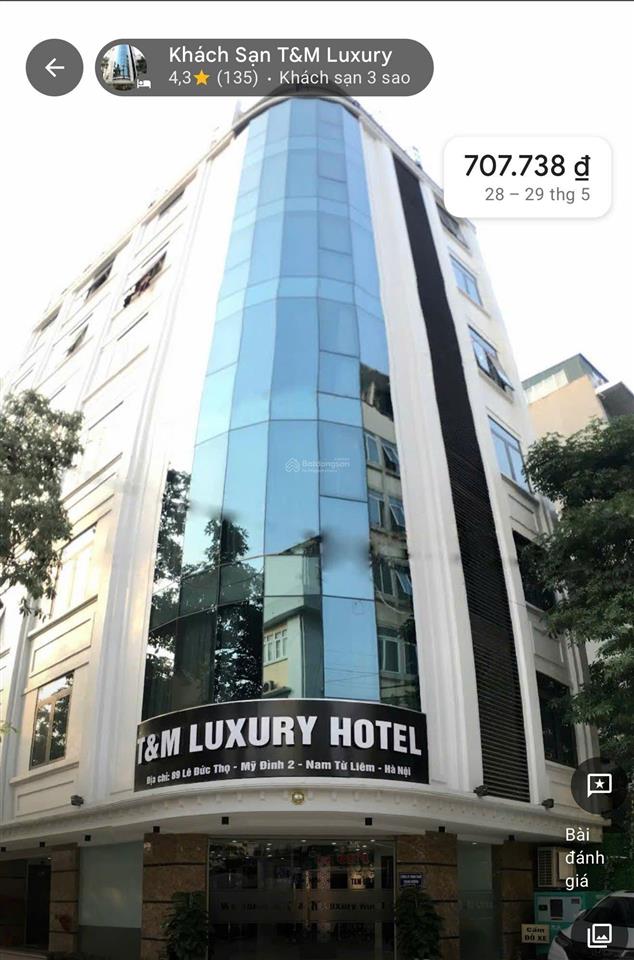 Chính chủ gửi bán khách sạn luxury ngõ 89 lê đức thọ giá 140 tỷ