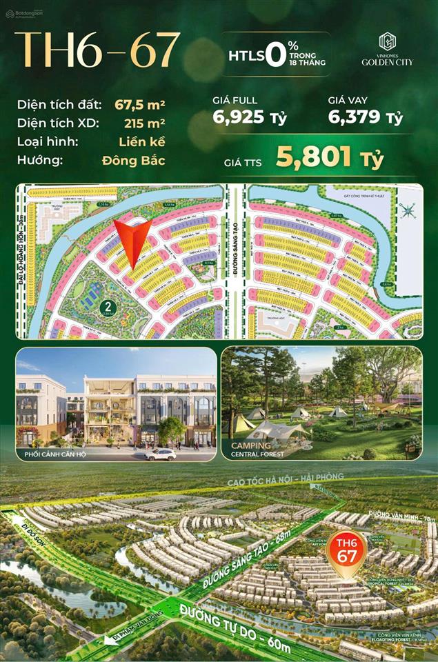 Chính chủ bán 2 căn liền kề vinhomes golden city hải phòng giá tốt, hỗ trợ lãi suất 0%