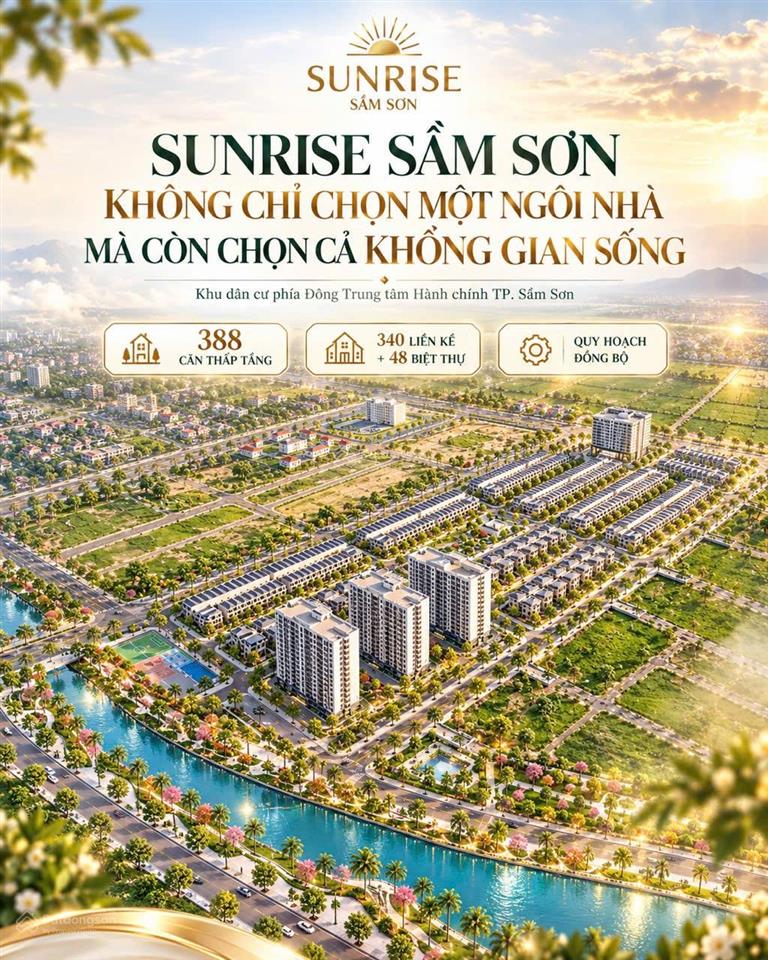 Chính chủ cần bán nhanh biệt thự cạnh ubnd phường sầm sơn  phân khu mở đợt 1 sunrive sầm sơn