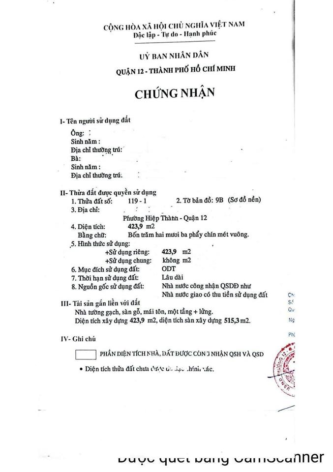 Chủ đang làm kho cần tiền bán gấp lê văn khương, q12