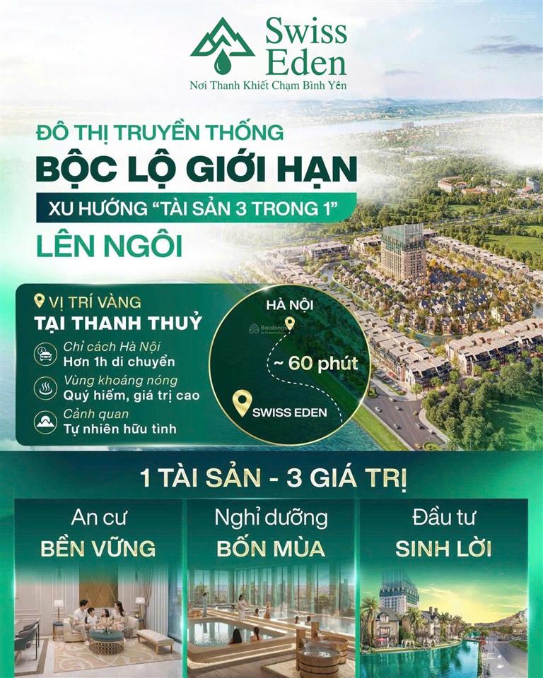 Ra mắt khu đô thị swiss eden  làng thụy sĩ khoáng chuẩn sống hiện đại giữa thiên nhiên trong lành
