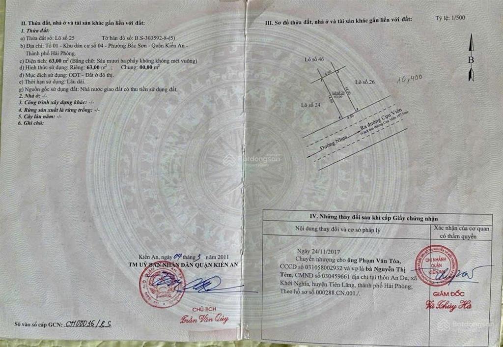 Chủ cần bán lô đất tuyến 2 đường cựu viên  bắc sơn, kiến an  kinh doanh buôn bán cực tốt