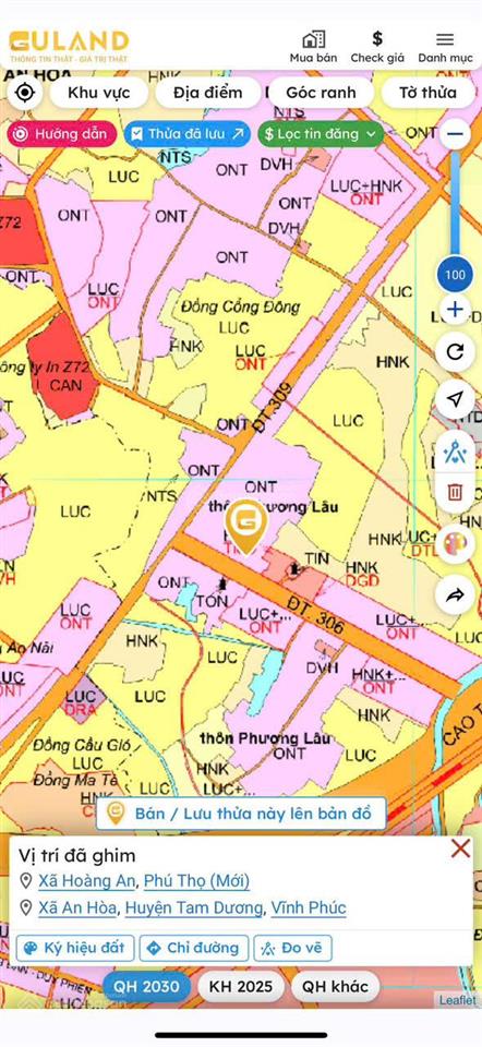 Chính chủ bán lô góc tam dương vĩnh phúc 111m2 băng 2 đt306, băng 2 đt309, đầu tư sinh lời hấp dẫn