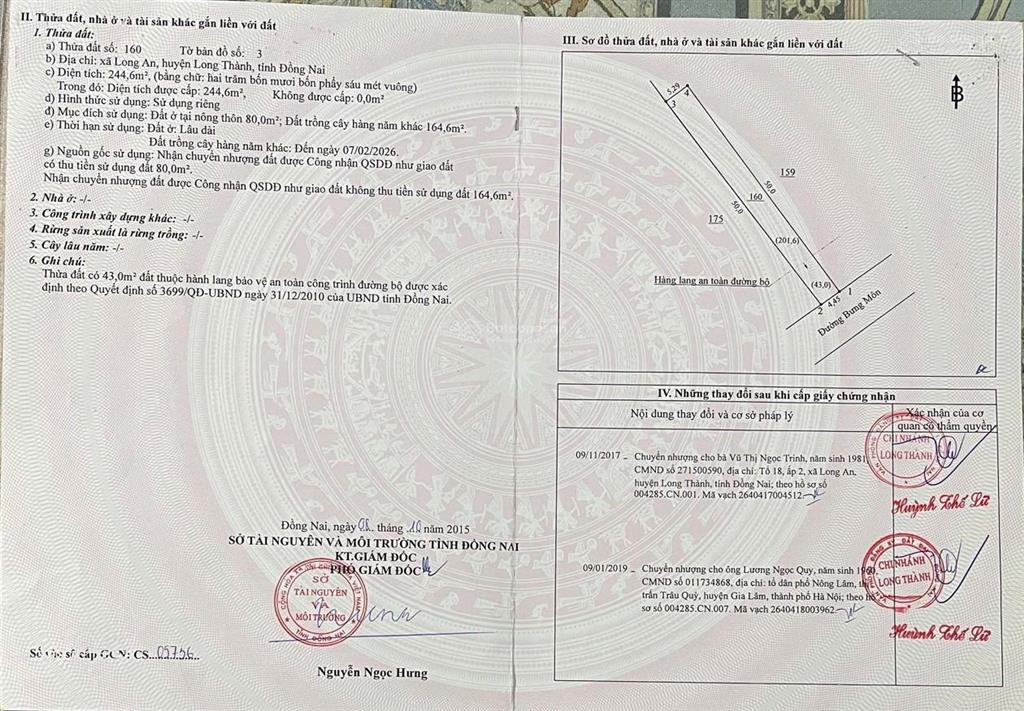 Chính chủ bán đất mt bưng môn 244,6m2 gần sân bay long thành, có nhà cấp 4, chỉ 300m ra cao tốc