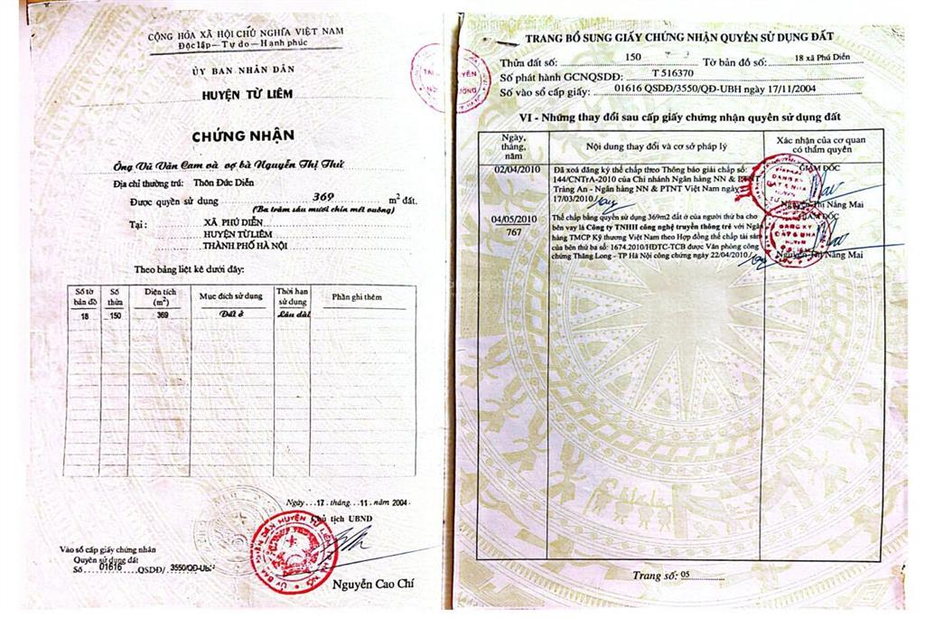 Bán gấp 369m2 đất ở đức diễn, phú diễn  đường thoáng, sổ đỏ  quỹ đất lớn  vị trí đẹp