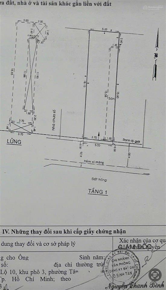 Bán gấp nhà 2 tầng, đường tỉnh lộ 10, chợ bà hom, bình tân, 5x23 hẻm xe hơi, không lộ giới, giá chỉ