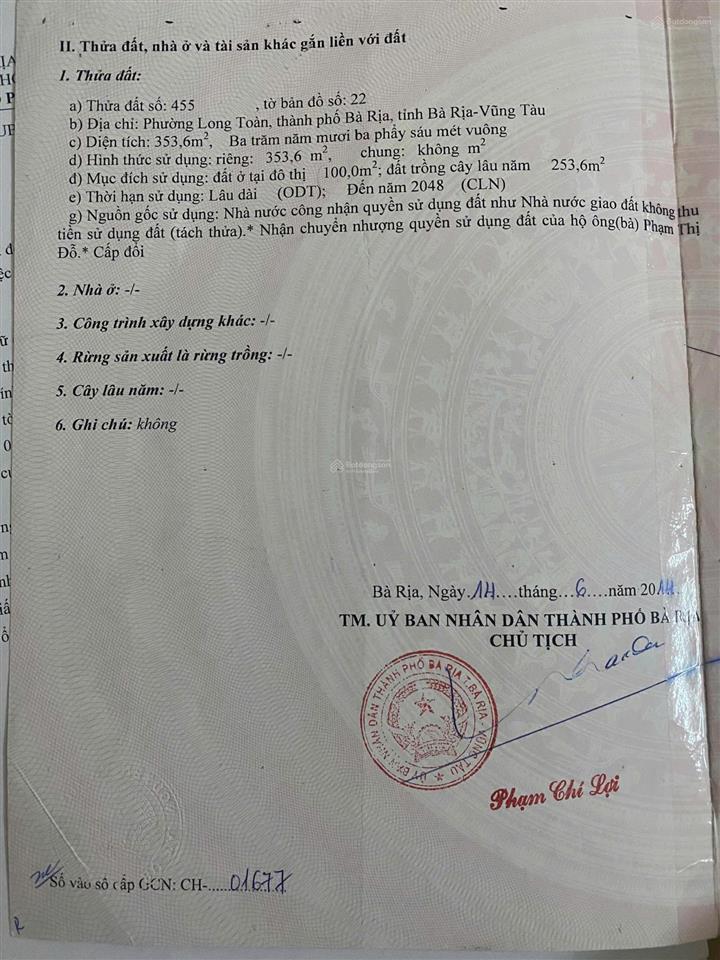 Bán đất mặt tiền đường lý thái tổ, phường long toàn cũ sẵn hợp đồng thuê đất 4,5tr/th cách chợ 100m