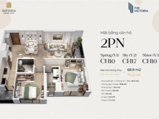 Bán căn 2n2w 70m2 tại toà victoria dự án vinhomes smart city. giá 5.7 tỷ bao phí.  0368 191 ***