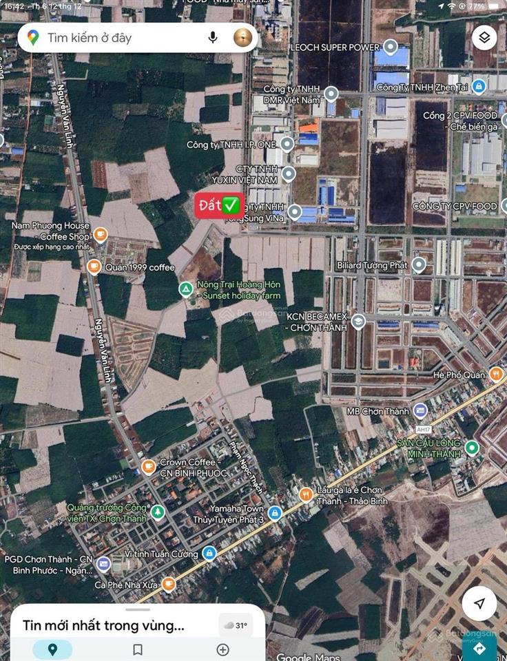 Bán đất tại đường vành đai kcn becamex, 680 triệu, 325m2, p. chơn thành, bình phước