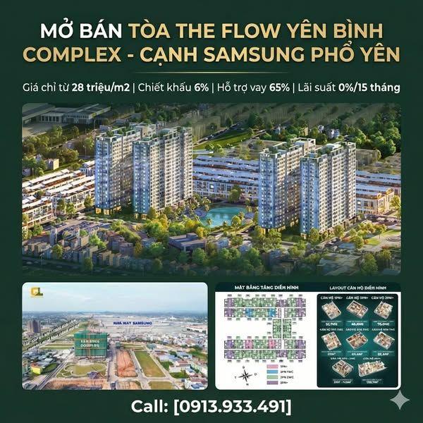 YÊN BÌNH COMPLEX ❌ GIÁ TUYỆT CHỦNG CHỈ TỪ #28.8 TRIỆU/M2 ~ 1tỷ700tr/căn vốn cần có chỉ 30% ~ 555tr