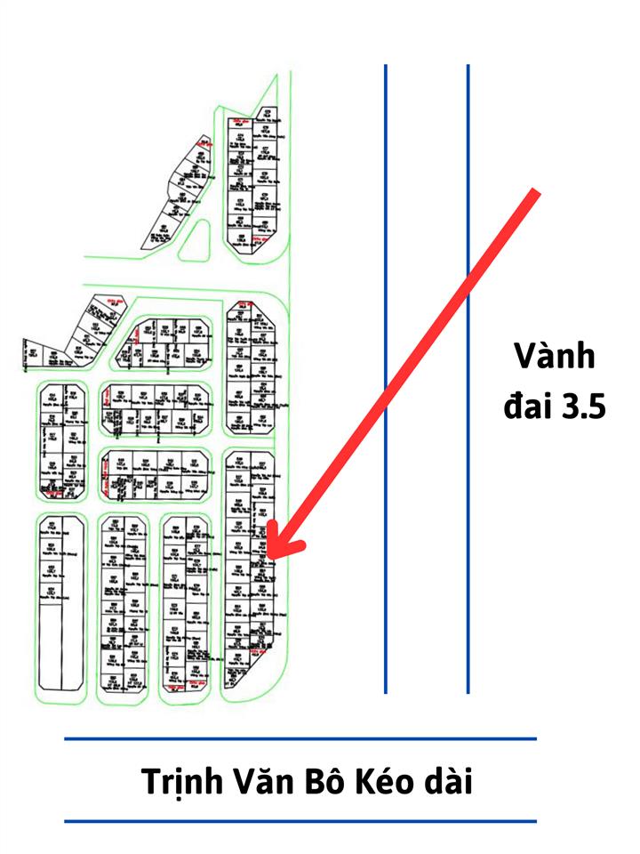 Bán lô đất mặt đường vành đai 3.5, dt 74m2, mt 6,28m, gần ngã tư đường 3.5 và trịnh văn bô