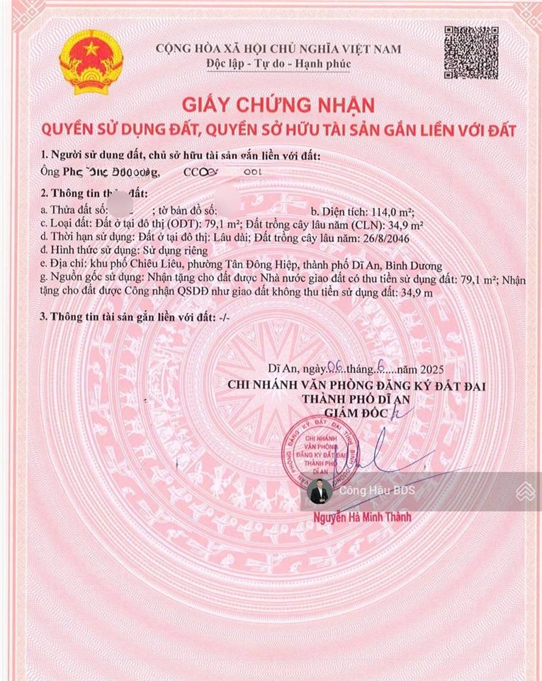 Giá 4.1 tỷ tl. tài sản gồm 1 nhà + 4 phòng trọ thu 10tr/th. dt 114m2 (5.5x 21m). đường 5m thông