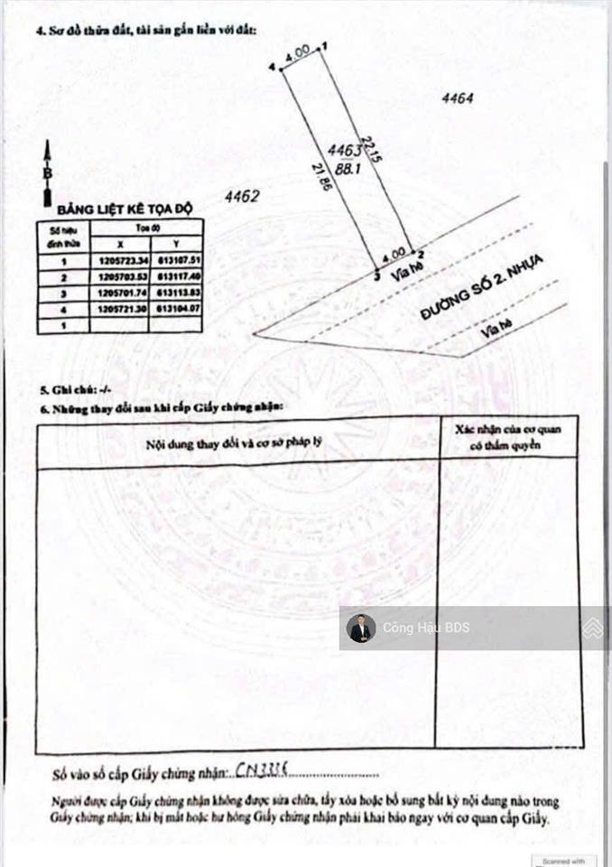 Lô đất đẹp tdc đồng chàm, p. đông hoà. gần tttm bigc go! dt 88.1m2 (4x 22m). đường 10m. giá4.8 tl