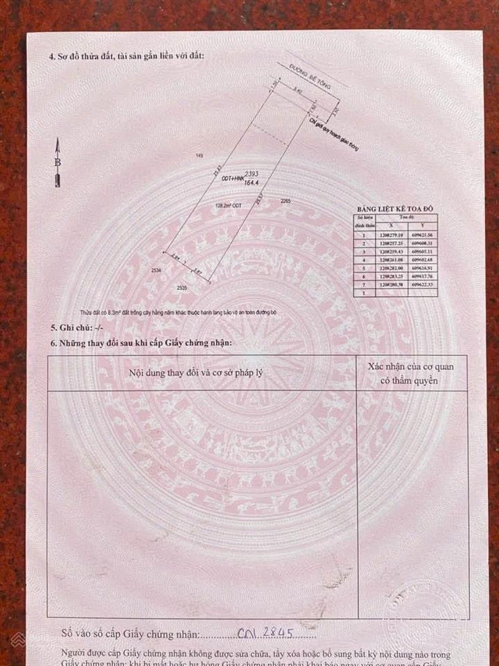 Lô đất đẹp gần chợ tân long, trung tâm dĩ an. dt 164.4m2. odt 128m2. đường thông 5m. giá 4.45 tỷ
