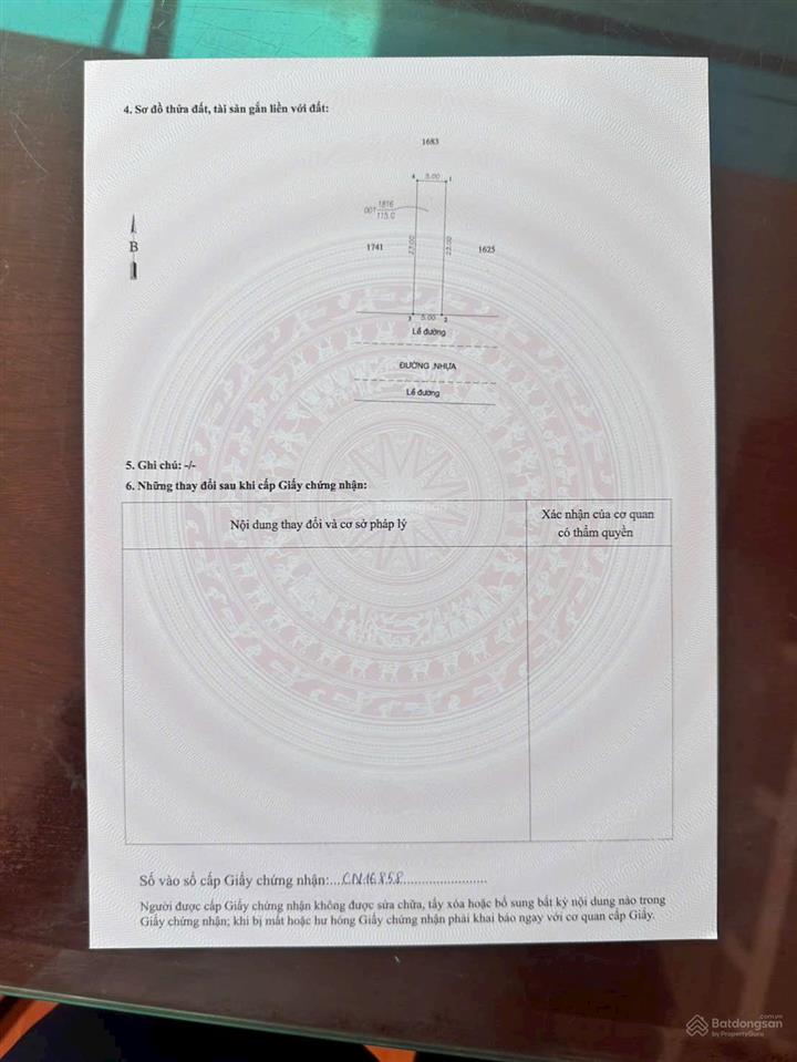Đất kdc đông an, p. tân đông hiệp, dĩ an. dt 115m2 (5x23m). đường 13m có vỉa hè. giá 4,45 tỷ tl