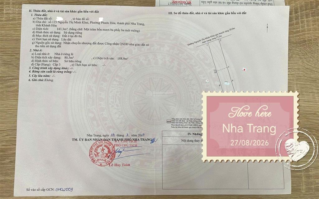 Bán nhà 161m2, giá 36,5 tỷ mặt tiền nguyễn thị minh khai, nha trang, khánh hòa