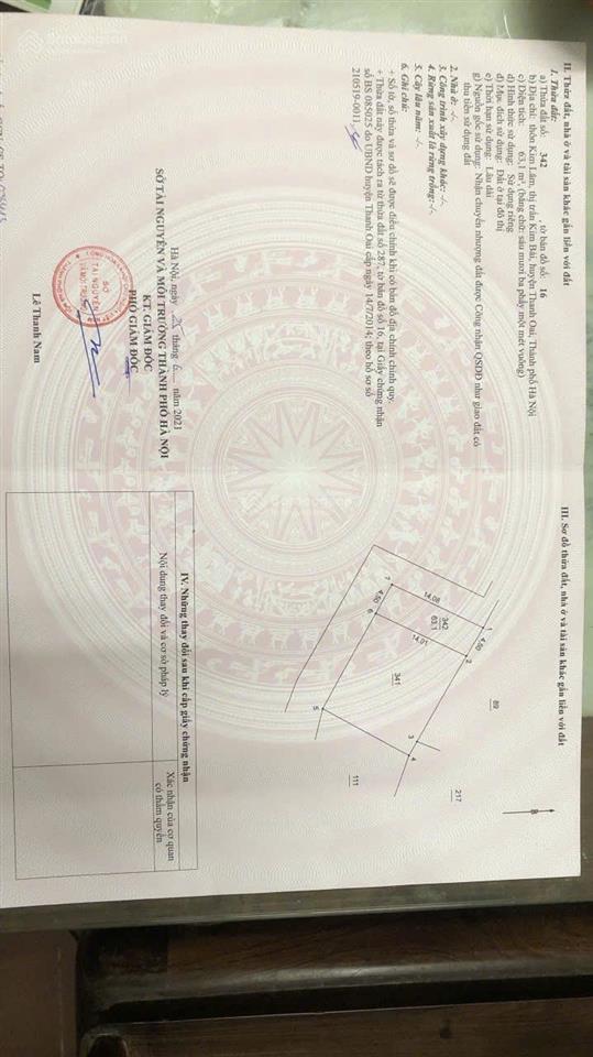 63,1m kim lân  kim bài lô góc 2 mặt tiền, ô tô vào đất giá 4,1x tỷ