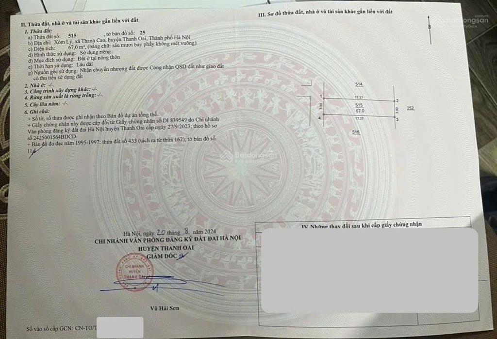 67m thanh thần  thanh cao đất trung tâm, ô tô chạy giá hơn 60tr/m