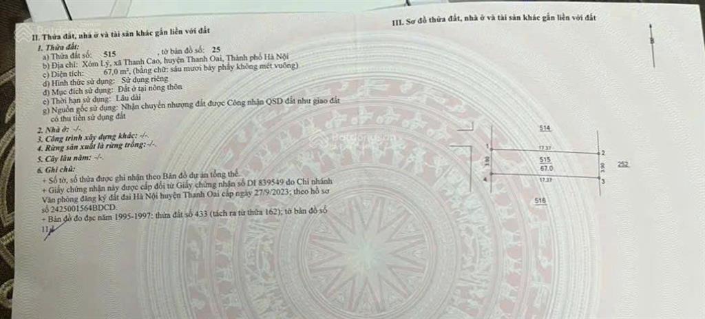 67m thanh thần  thanh cao đất trung tâm, ô tô chạy giá hơn 60tr/m