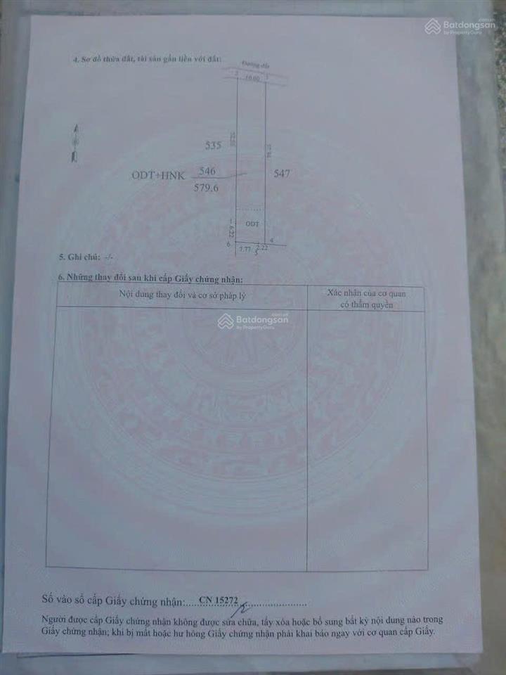 Chính chủ bán lô đất vườn thổ (584m2 full hồng)  giá 900tr tại kp lộc trác  gia lộc  trảng bàng