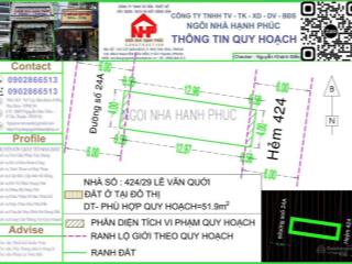 Bán nhà 424/29 lê văn quới, bhha, bình tân  dt 4x14m, trệt + lầu đúc, 2 mặt tiền trước sau đều