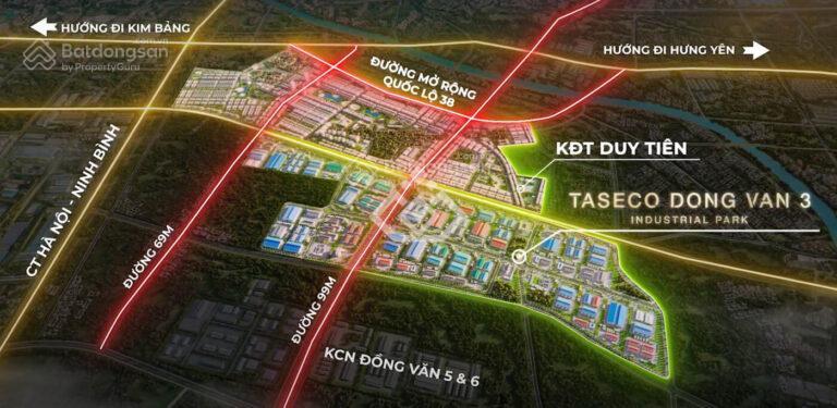 Chủ đầu tư khu công nghiệp taseco đồng văn 3, 5000 m2. tổng 233 ha, chia theo nhu cầu. giá tốt