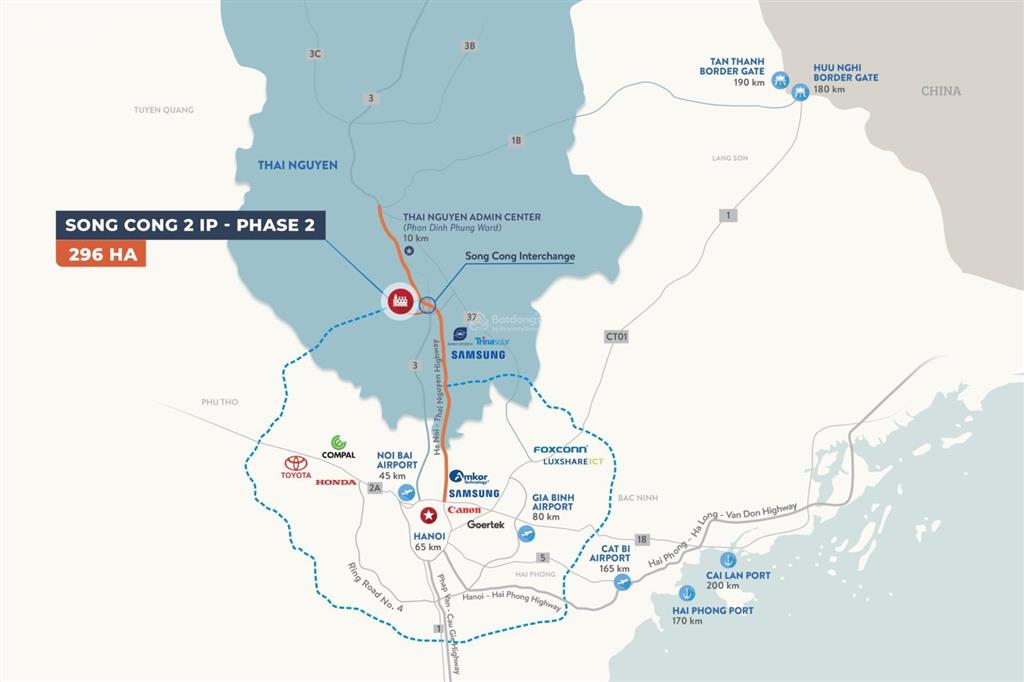 Chủ đầu tư khu công nghiệp sông công 2, 5000 m2 tổng 296 ha. chia theo nhu cầu. giá tốt