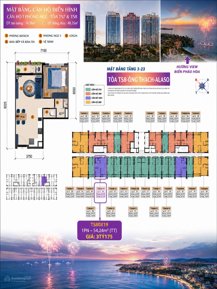 Bán căn hộ tại the sunset, phú quốc, 3,175 tỷ, 60 m2, giá ưu đãi