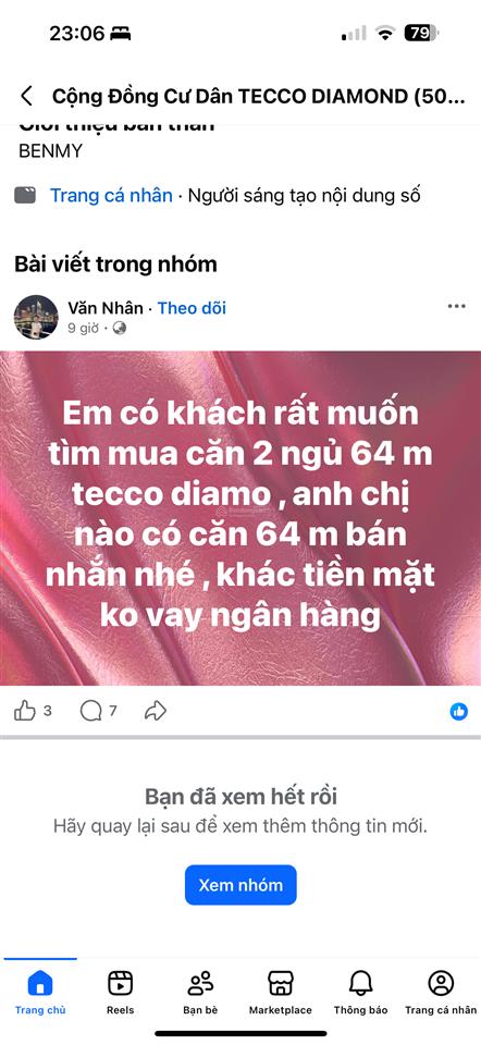 Chính chủ cần bán căn hộ 2 ngủ teccodiamond thanh trì