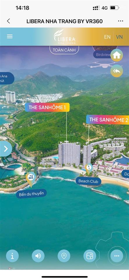 Bán căn hộ sanhome 1 libera nha trang view biển , 28m2, full nội thất, giá chỉ 2 tỷ , siêu rẻ