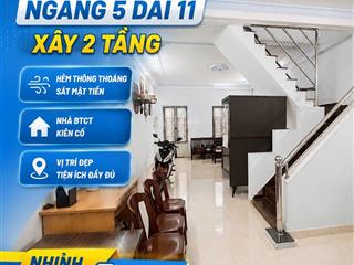 Thông số đẹp ngang 5 dài 11 xây 2 tâng btct hẻm thông thoáng giáp cv đam sen,