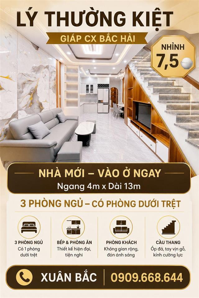 Lý thường kiệt  chợ tân bình nhà đẹp 2 tâng btct 3pn
hẻm thông thoáng gần chợ  đh bách khoa(bltk)