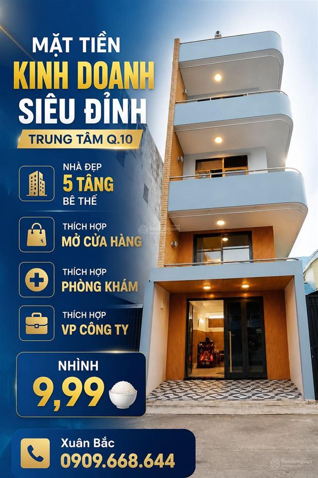 Mặt tiền kinh doanh q.10 giáp 3/2
nhà đẹp 5 tâng btct