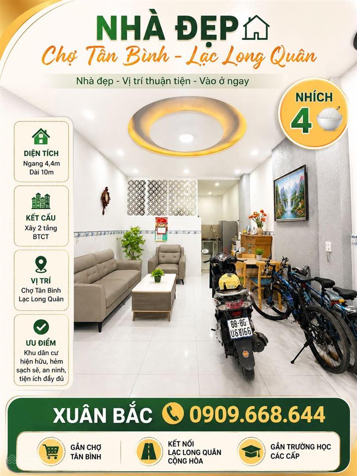 Chợ tân bình  lạc long quân (bllq)
ngang 4,4 dài 10
