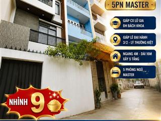 Vòng xoay lê đại hành giáp cx lữ gia q.11  ngang 4 dài 16 xây 5 tầng btct với 5pn