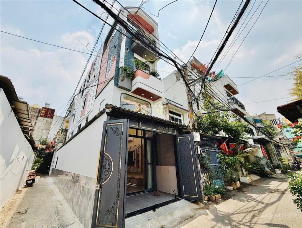 Nhà mới xây hẻm 6m thôngcăn góc full nội thấtnguyễn văn khối p84x17m3 lầu4pn 5wc=25tr