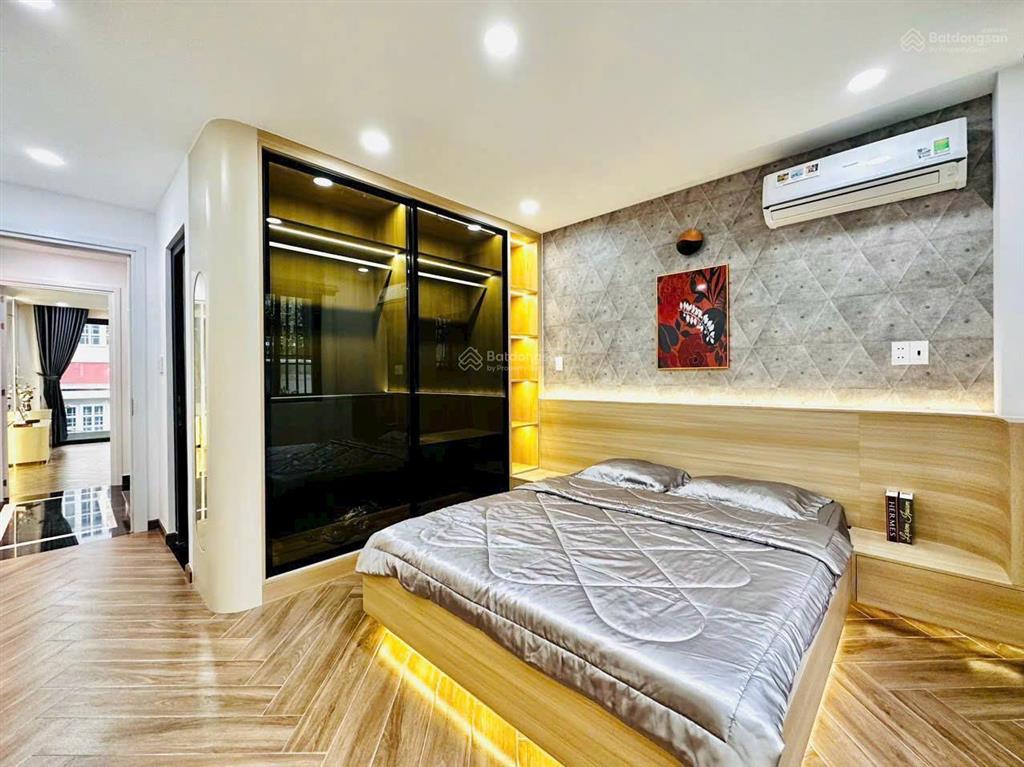 Nhà hẻm xe hơi full nội thất lê văn thọ p9diện tích 4x16m 4 lầu4 phòng 6wc 25 triệu