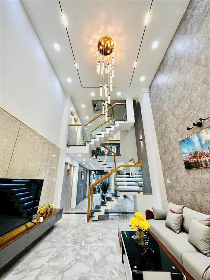 Nhà hẻm xe hơi full nội thất lê văn thọ p9diện tích 4x16m 4 lầu4 phòng 6wc 25 triệu