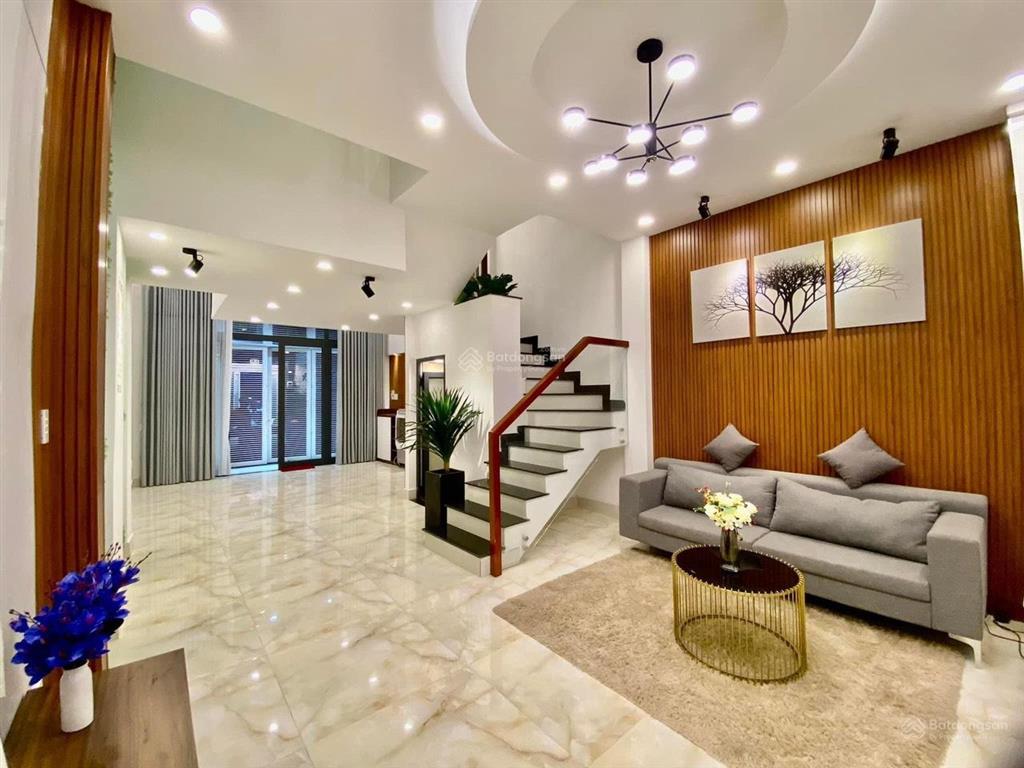 Nhà full nội thất hẻm thông 10mnguyễn văn khối phường 114x16m 4 lầu 5pn 5wc=24 triệu