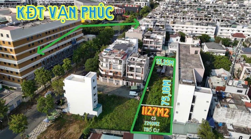 Siêu phẩm ngay kđt vạn phúc, thủ đức  dt 1127m2 (15 x 75) giá 64 tỷ