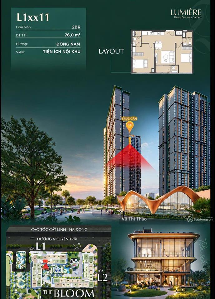 Cao xà lá 2pn, 76m, tầng đẹp, view nội khu, đông nam, căn góc, thoáng, miễn gốc 5 năm 0903 279 ***